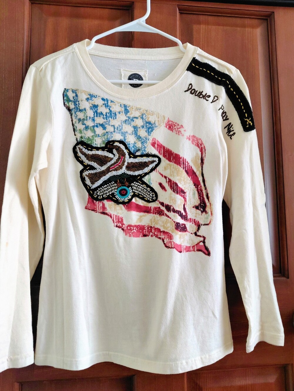 Double D Ranch Play Nice Be Free Soft Long Sleeve Tee Beaded Bird
